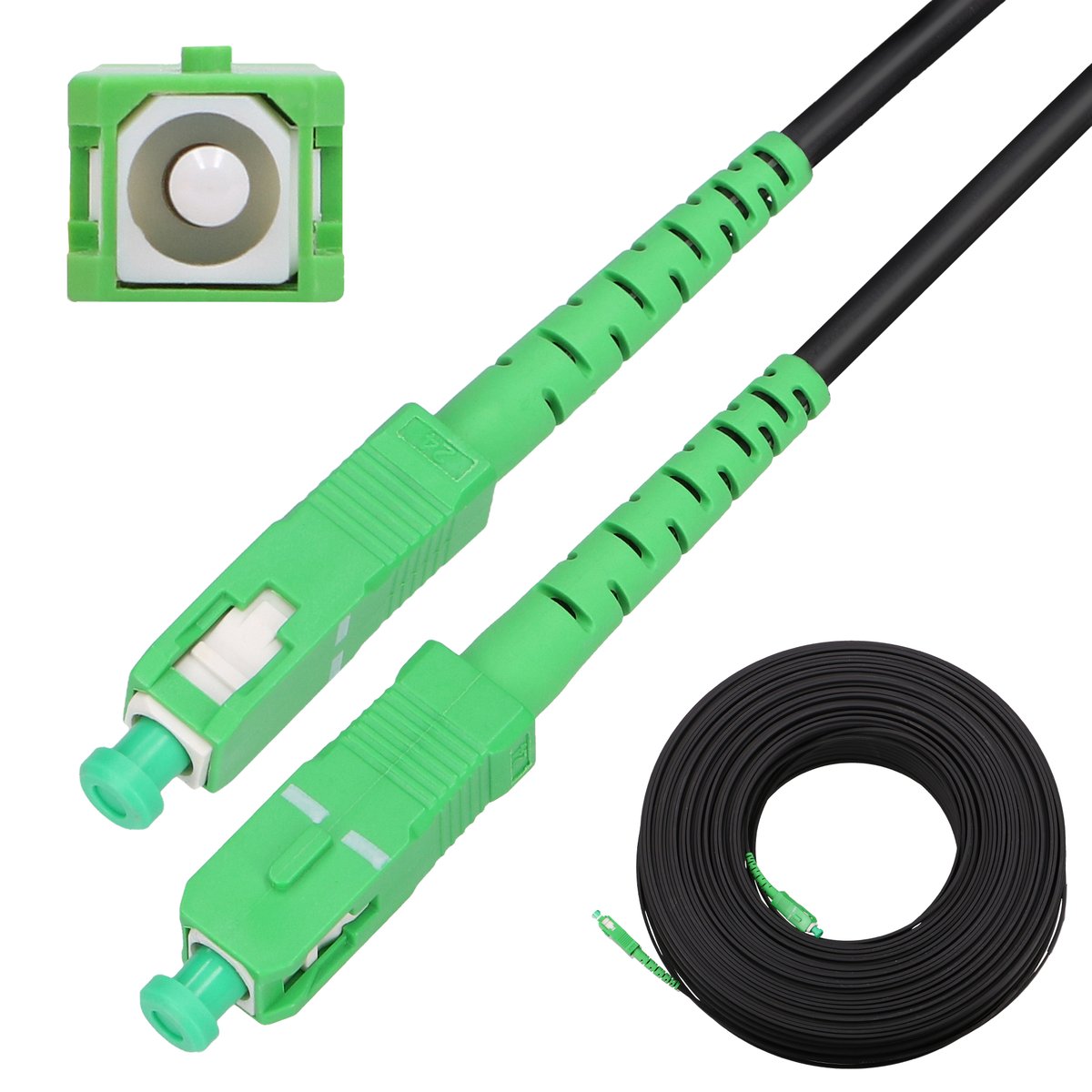 Extralink SC/APC-SC/APC | Patchcord | Okrągły, wiszący, jednomodowy, Simplex, G.657A2, 15m