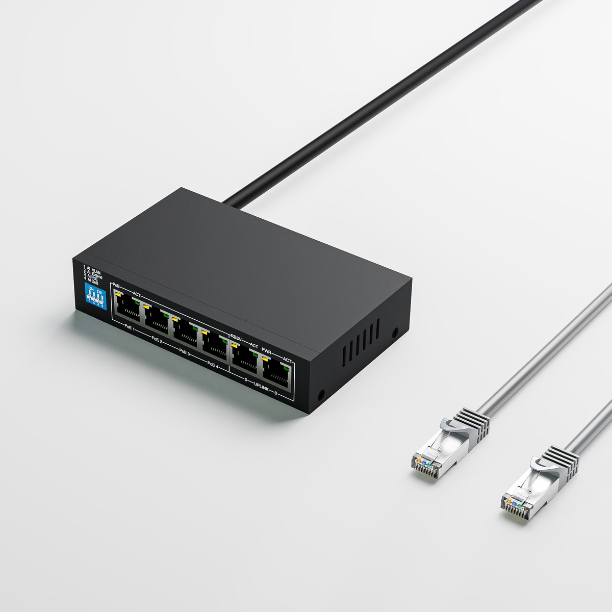 Extralink EUROS V2 | Switch PoE | 4x 100Mb/s PoE/PoE+, 2x RJ45 Uplink 100Mb/s, 60W - obrazek 5