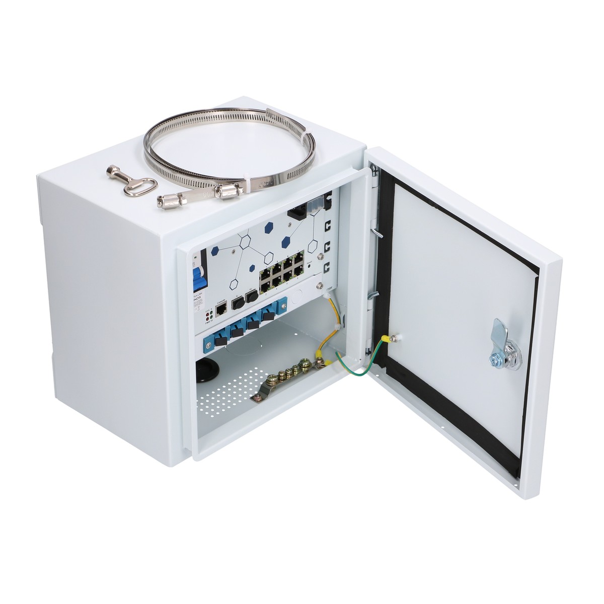 Extralink Minos | Zewnętrzny switch PoE | 8x RJ45 1000Mb/s PoE, 2x SFP, 200W, L2, aktywne chłodzenie - obrazek 5