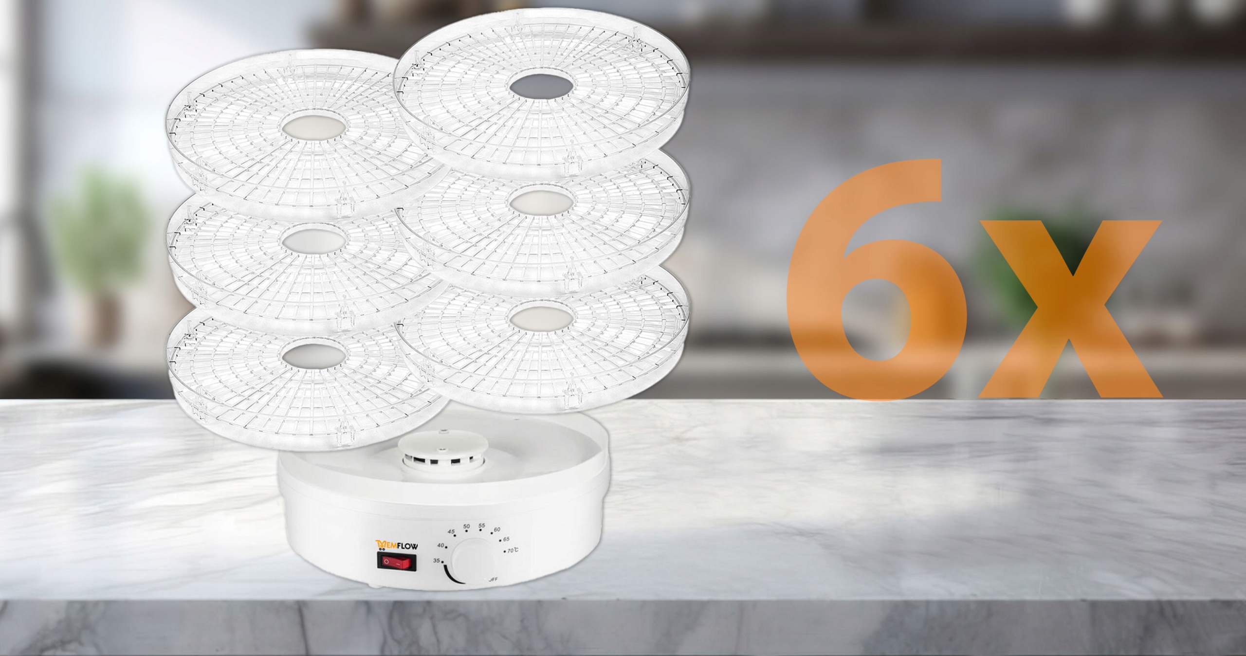 Extralink Home | Suszarka spożywcza do grzybów owoców warzyw | 500W + 6 sit 28cm, biała - obrazek 5