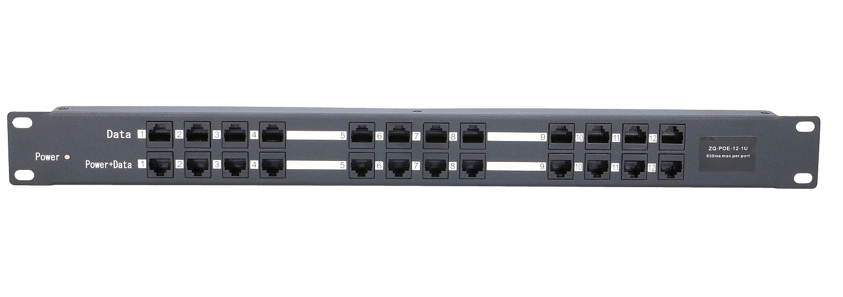 Extralink 12 Portowy | PoE Injector | 12x 100Mb/s RJ45, Obudowa Rack - obrazek 2