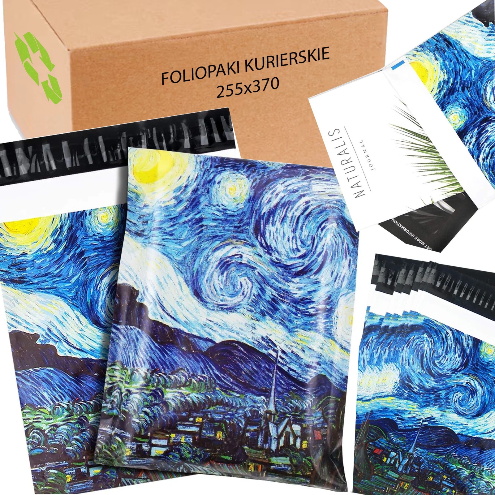 Extralink | Foliopaki kurierskie | mocne koperty foliowe 255x370 noc 50szt