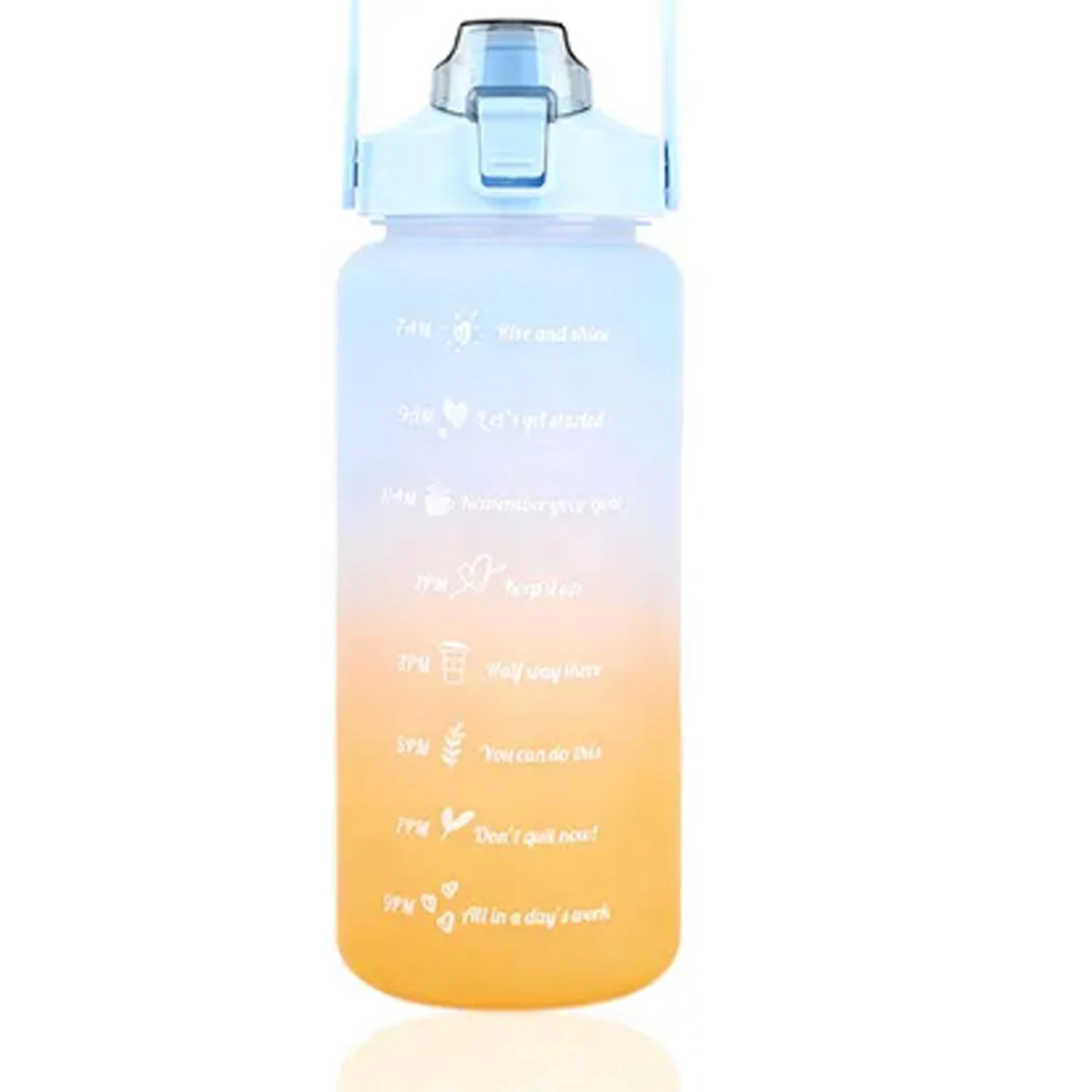 Extralink | Butelka motywacyjna | bidon na wodę, 2000ml, niebiesko-pomarańczowa, BUT-993 - obrazek 2