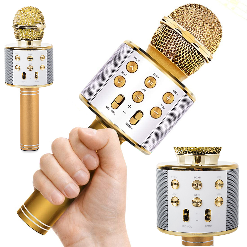 Extralink | Mikrofon bezprzewodowy | z głośnikiem, Bluetooth, złoty