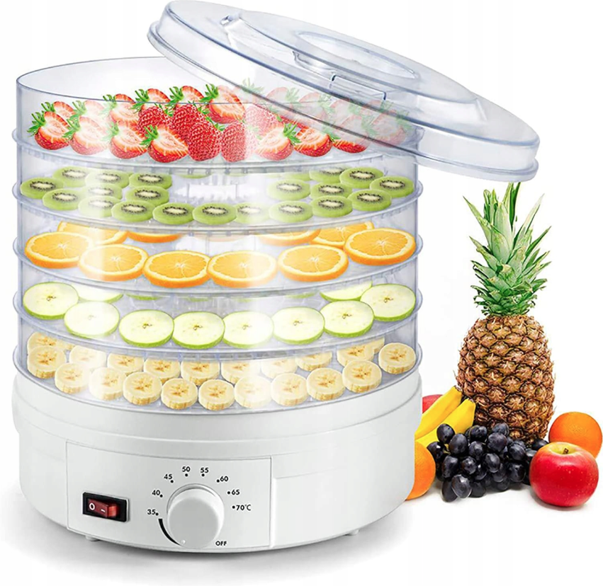 Extralink Home | Suszarka do grzybów owoców warzyw ziół | 500W + 5 sit 27cm, biała - obrazek 2