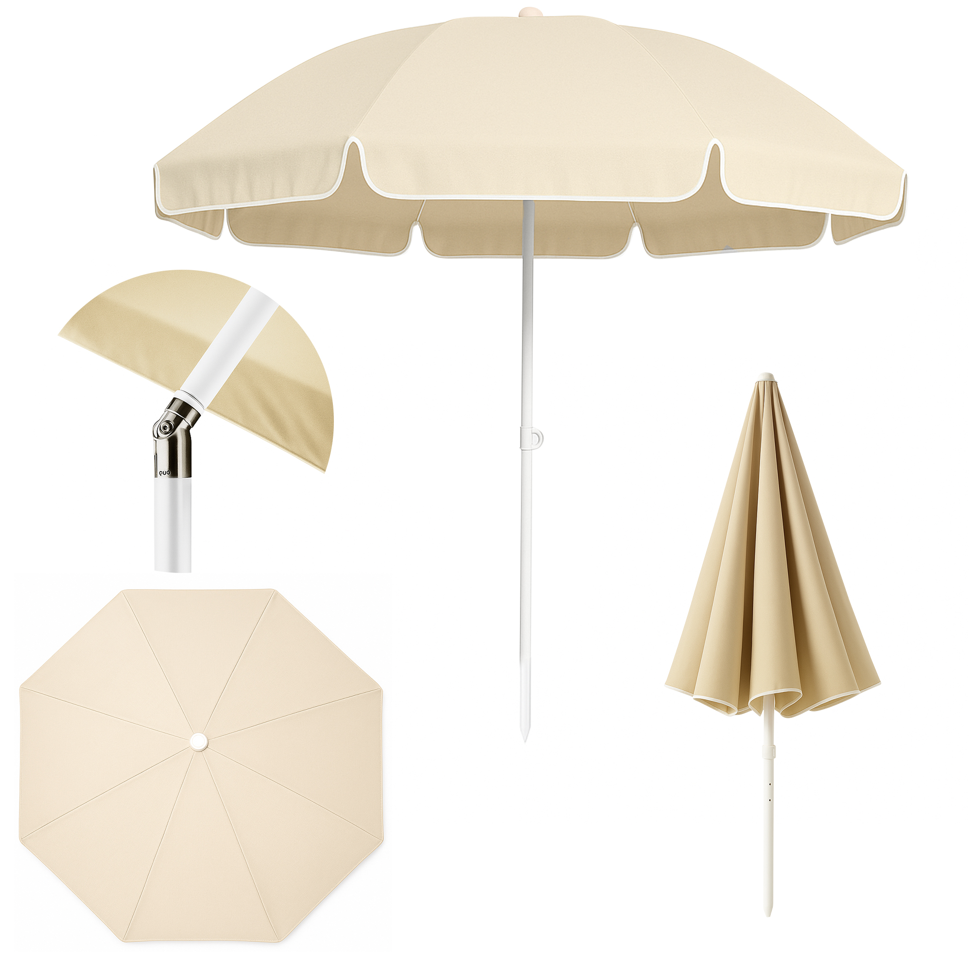 Black Forest | Parasol plażowy składany | 1.8m beżowy