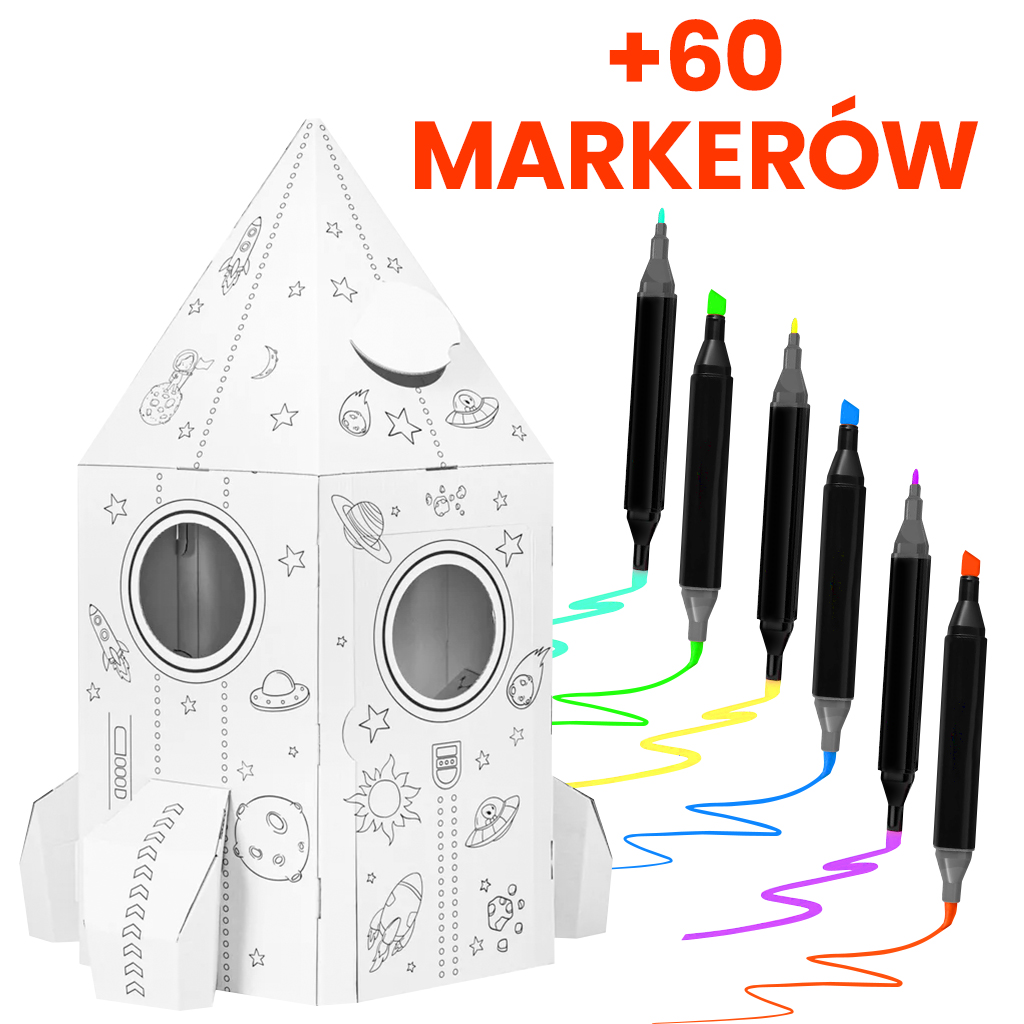Extralink | Zestaw Markery 60 szt + Zabawka Rakieta |
