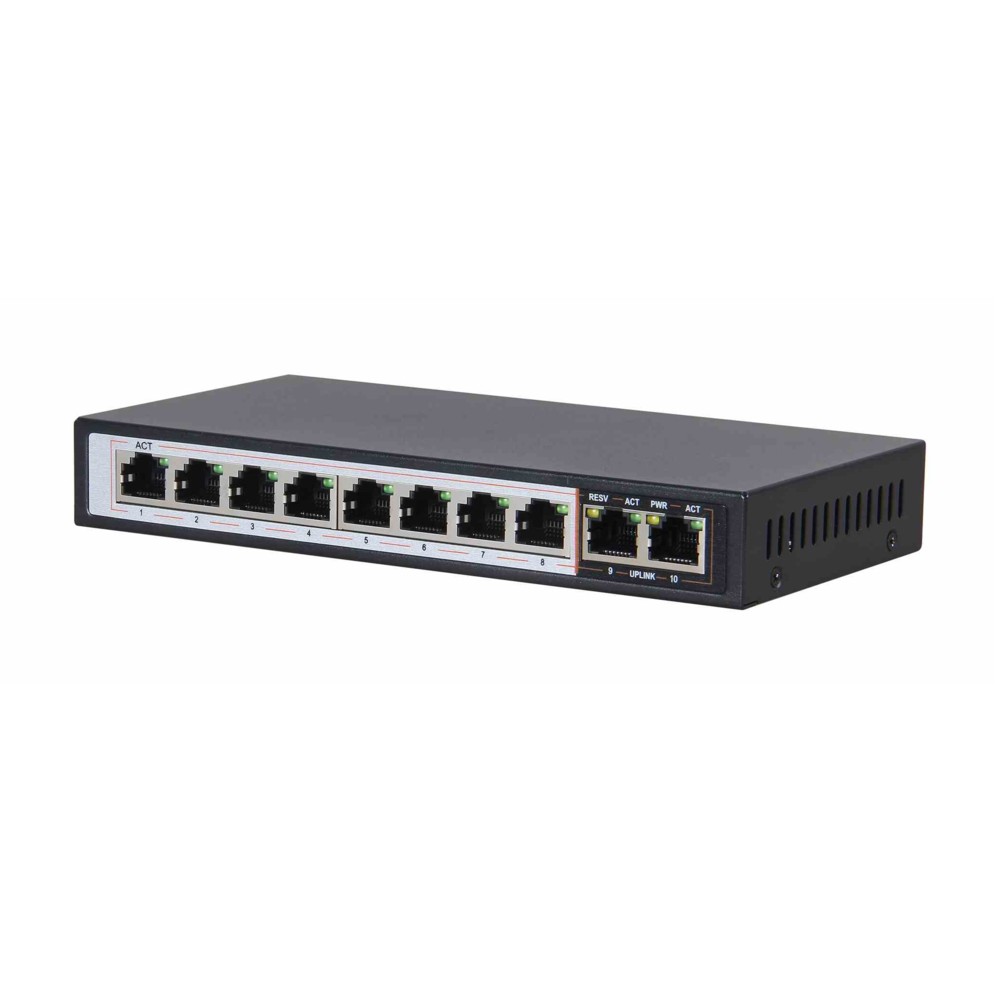 Extralink CERES | Switch PoE | 8x 100Mb/s PoE/PoE+, 2x RJ45 Uplink 100Mb/s, 96W - obrazek 4