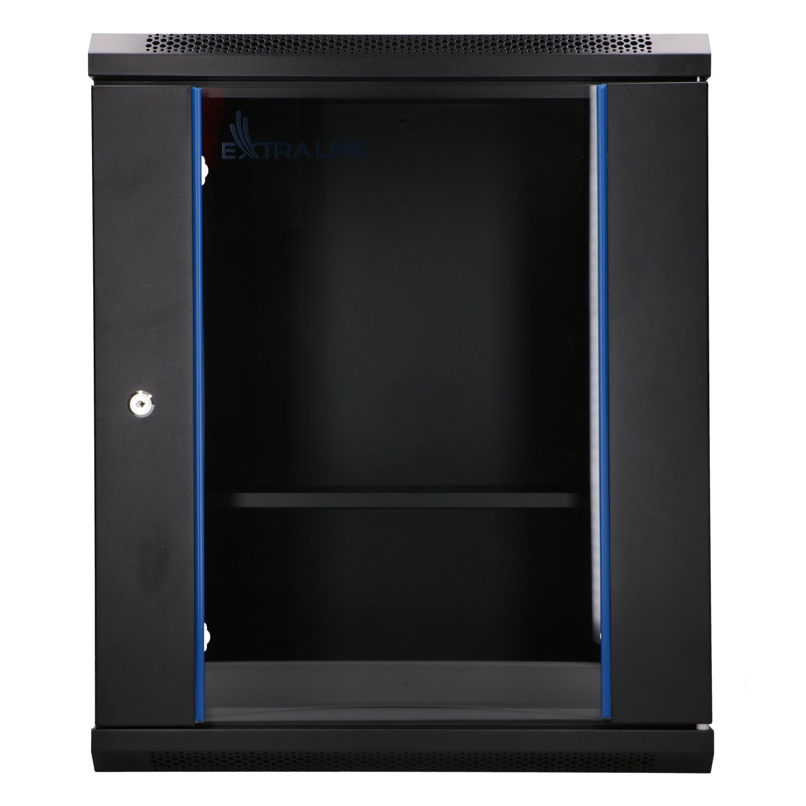Extralink Lite 12U 530x400 Czarna | Szafa rack | montowana na ścianie, półka w zestawie - obrazek 2