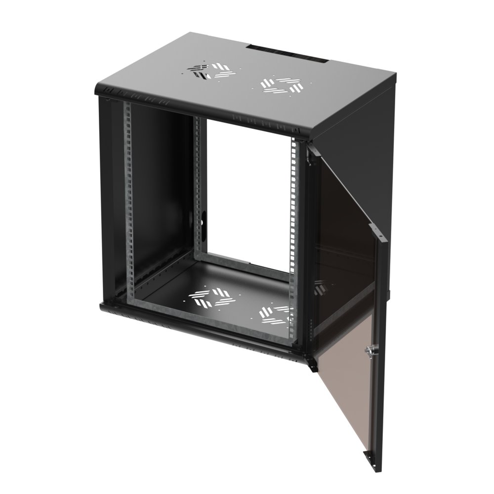 Extralink Premium 12U 600x450 Czarna | Szafa rack | beznarzędziowy montaż, montowana na ścianie - obrazek 4