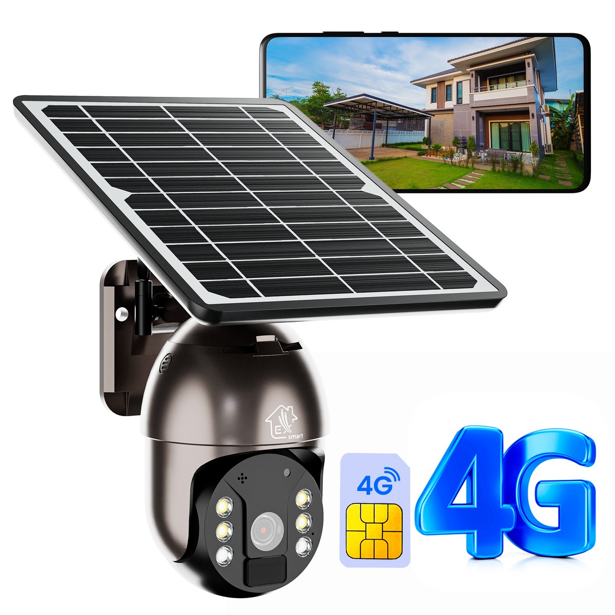 Extralink Mystic 4G PTZ | Kamera 3G/4G/LTE | z panelem solarnym 8W, 1080p, IP66, 4x akumulator 18650, Tuya