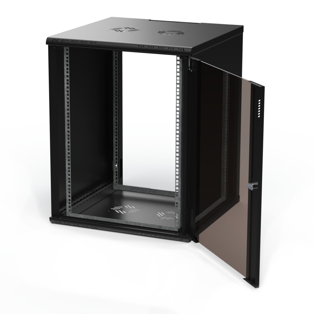 Extralink Premium 15U 600x600 Czarna | Szafa rack | beznarzędziowy montaż, montowana na ścianie - obrazek 4
