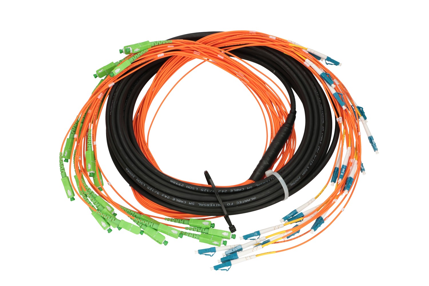 Extralink SC/APC-LC/PC | multipatchcord | SM 24F 10M, kaskada 90cm