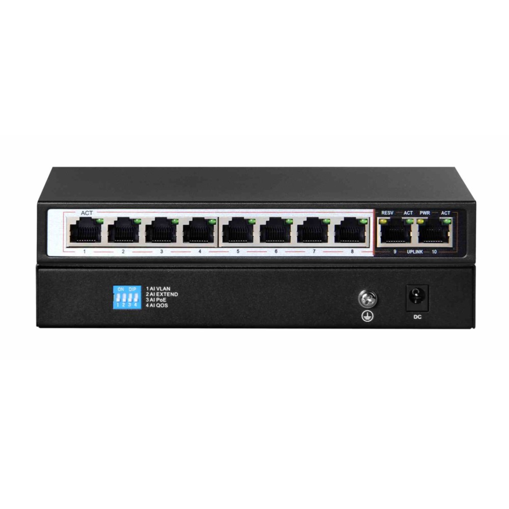 Extralink CERES | Switch PoE | 8x 100Mb/s PoE/PoE+, 2x RJ45 Uplink 100Mb/s, 96W - obrazek 3