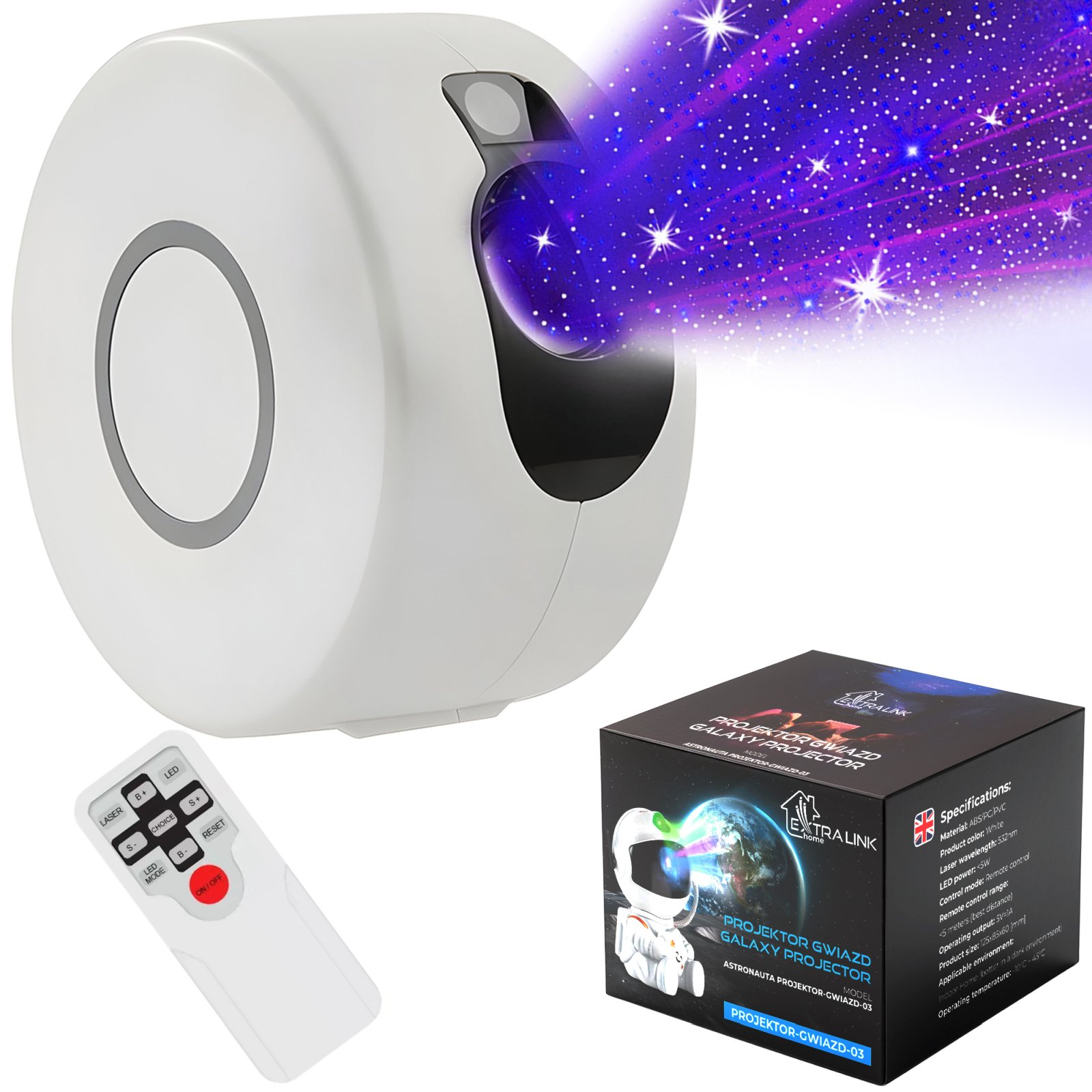 Extralink Home Projektor gwiazd Space | Lampka nocna, rzutnik |