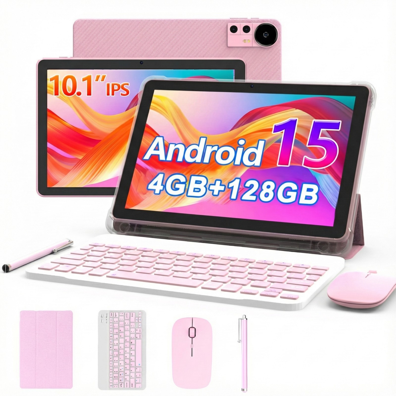 Extralink Tablet CP31 4GB RAM+128GB Różowy | Tablet | Android 15, 2Mpx+8Mpx, 6000mAh, 1280x800px, klawiatura, mysz, rysik