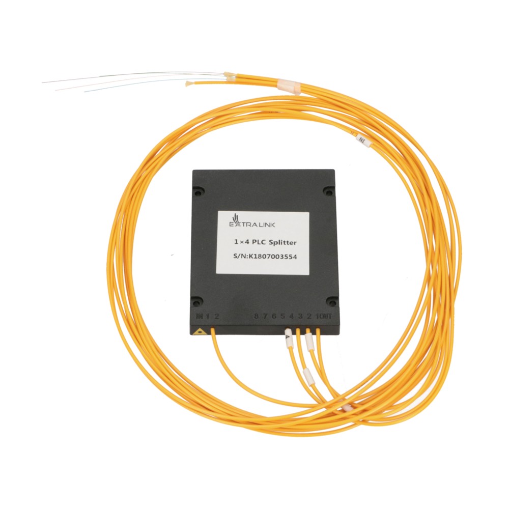 Extralink 1:4 PLC SC/APC | Splitter | 2,0mm, 1,5m, G657A, moduł ABS, bez złącz