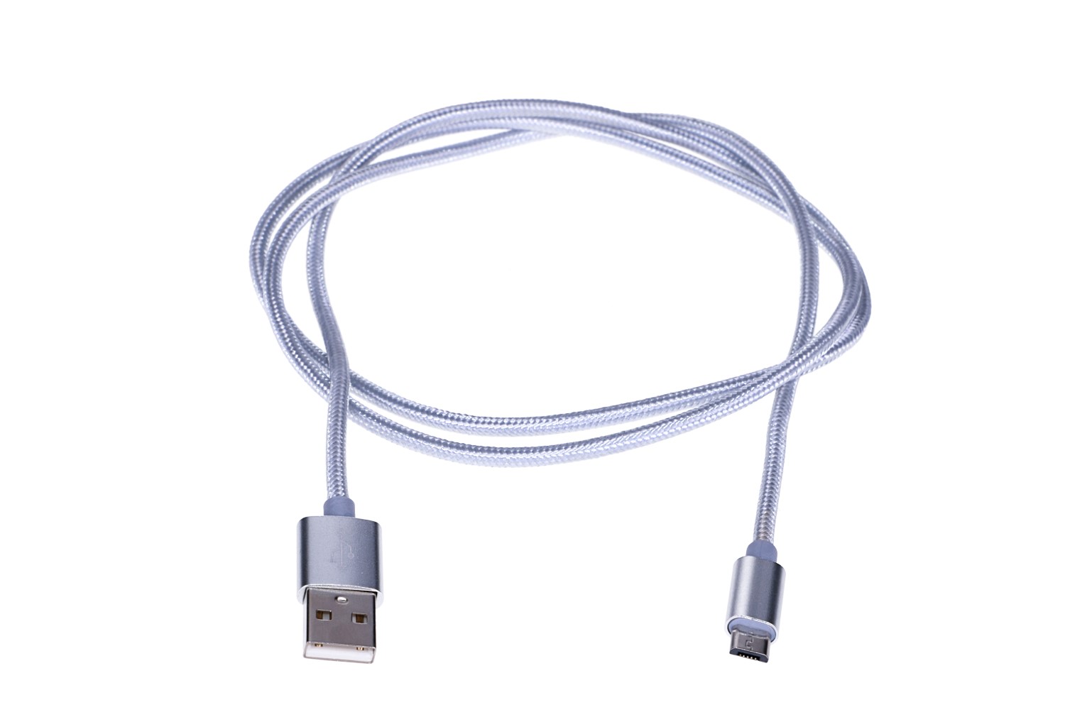 Extralink | Kabel ze złączem MicroUSB | do smartphonów ANDROID, 2A, długość 1M, Wzmocniony oplotem, Srebrny - obrazek 3