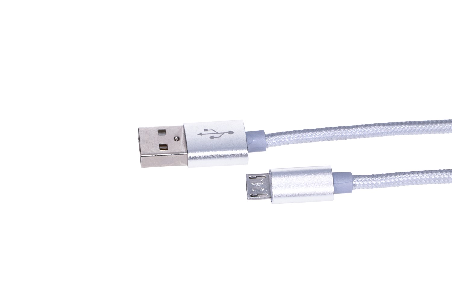 Extralink | Kabel ze złączem MicroUSB | do smartphonów ANDROID, 2A, długość 1M, Wzmocniony oplotem, Srebrny
