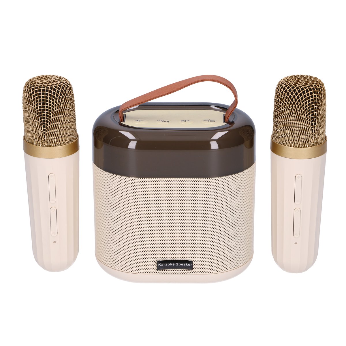 Extralink Kids Karaoke LED Speaker 2x Mic Biały | Zestaw do Karaoke | głośnik, 2 mikrofony, Bluetooth, AUX, slot na karty pamięci, oświetlenie RGB