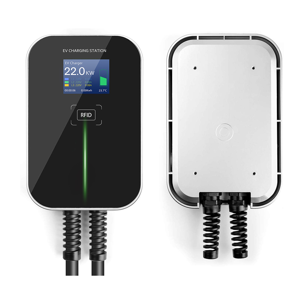 Extralink BS20-BC-22kW-RFID Typ 2 32A 22kW | Ładowarka do samochodu elektrycznego | 3 fazy, ekran LCD, 6,1m - obrazek 3