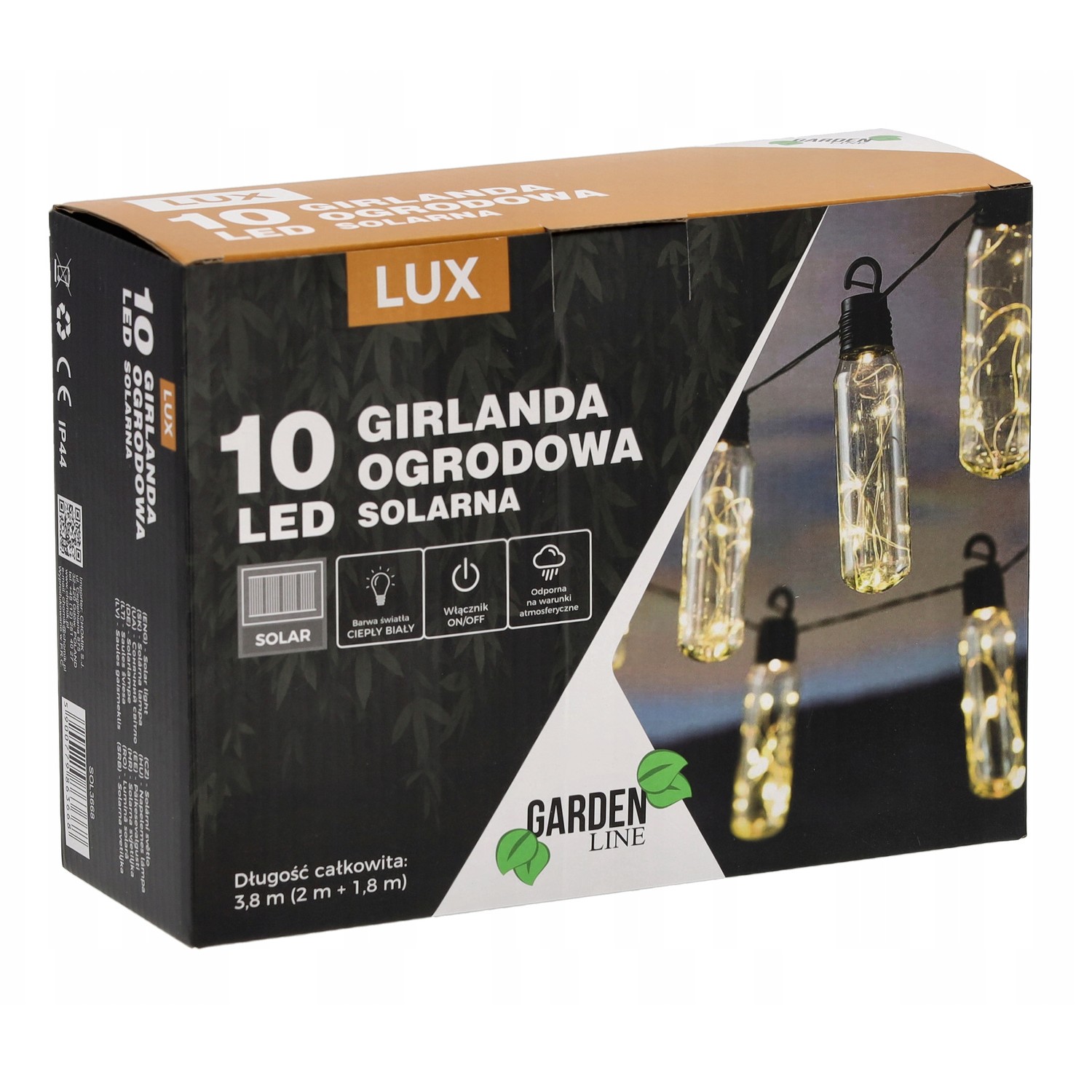 Extralink | Girlanda solarna ogrodowa | dł. 2 + 1,8 m lux 10 LED ciepły biały