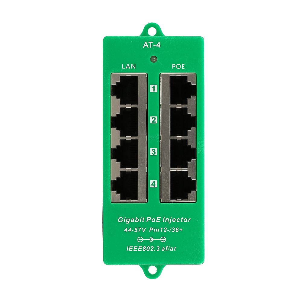 Extralink 4 Portowy | Gigabit PoE Injector | Aktywny, 4 porty Gigabit 802.3at/af, Mode A - obrazek 4
