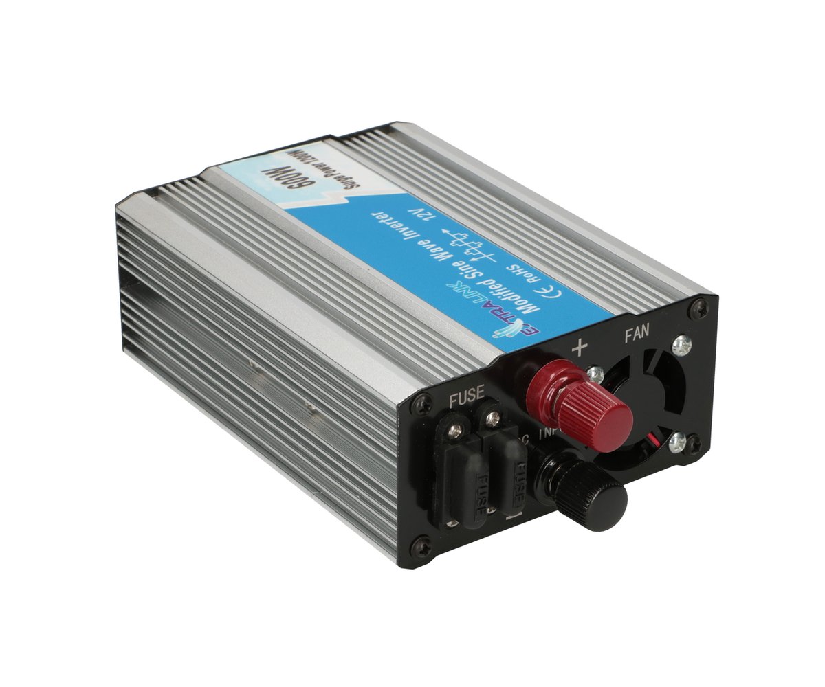Extralink OPIM-600W | Przetwornica napięcia | samochodowa 12V, 600W modyfikowany sinus, USB-A, USB Typ C - obrazek 3