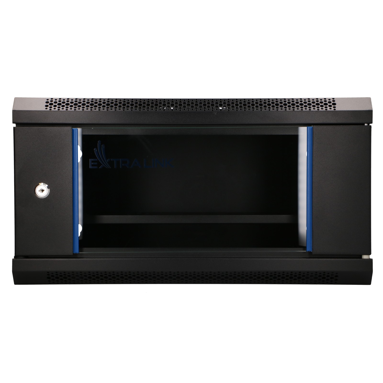 Extralink Lite 4U 530x400 Czarna | Szafa rack | montowana na ścianie, półka w zestawie - obrazek 2