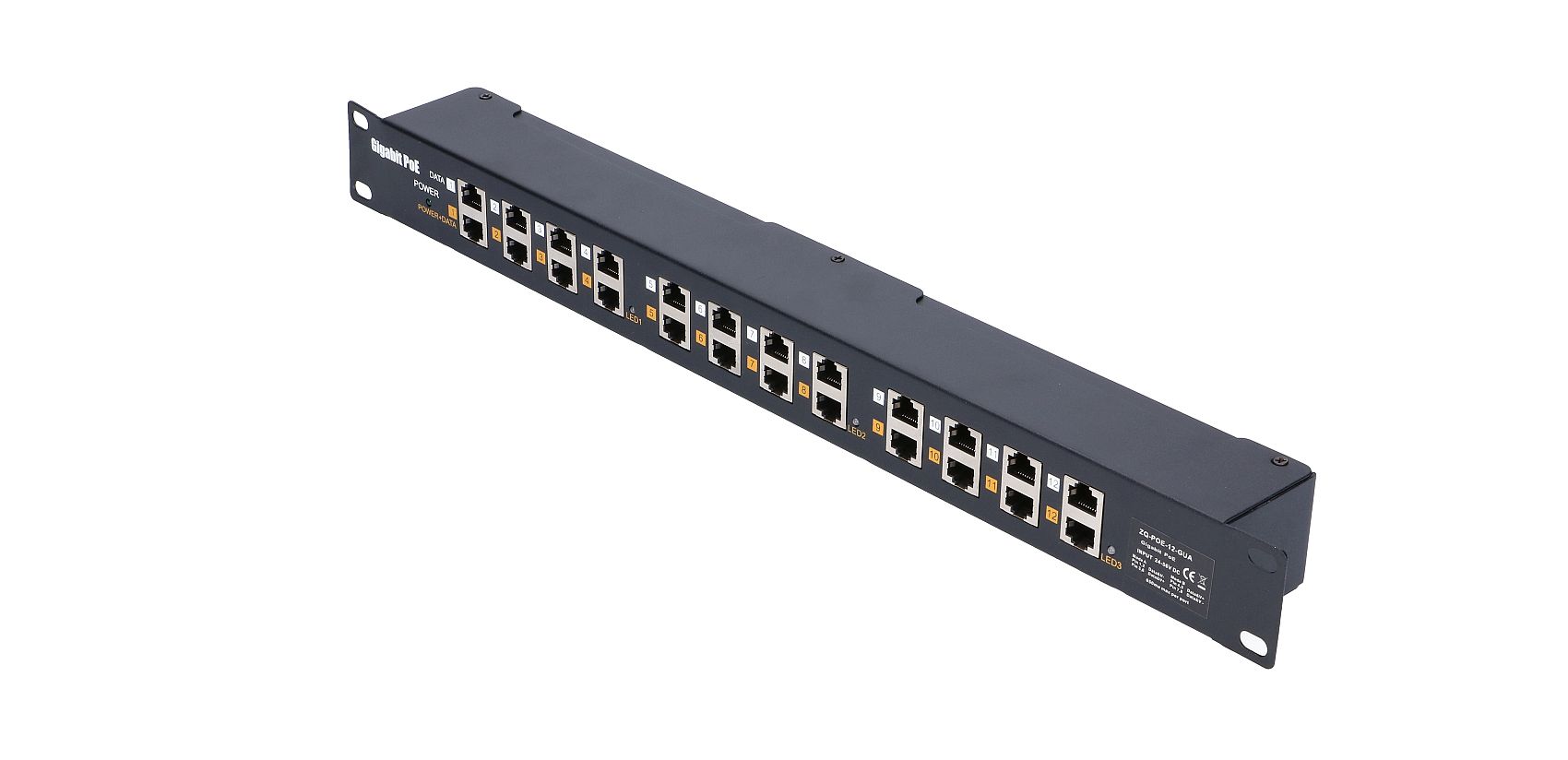 Extralink 12 Portowy | Gigabit PoE Injector | 12x 1000Mb/s RJ45, Obudowa Rack - obrazek 4