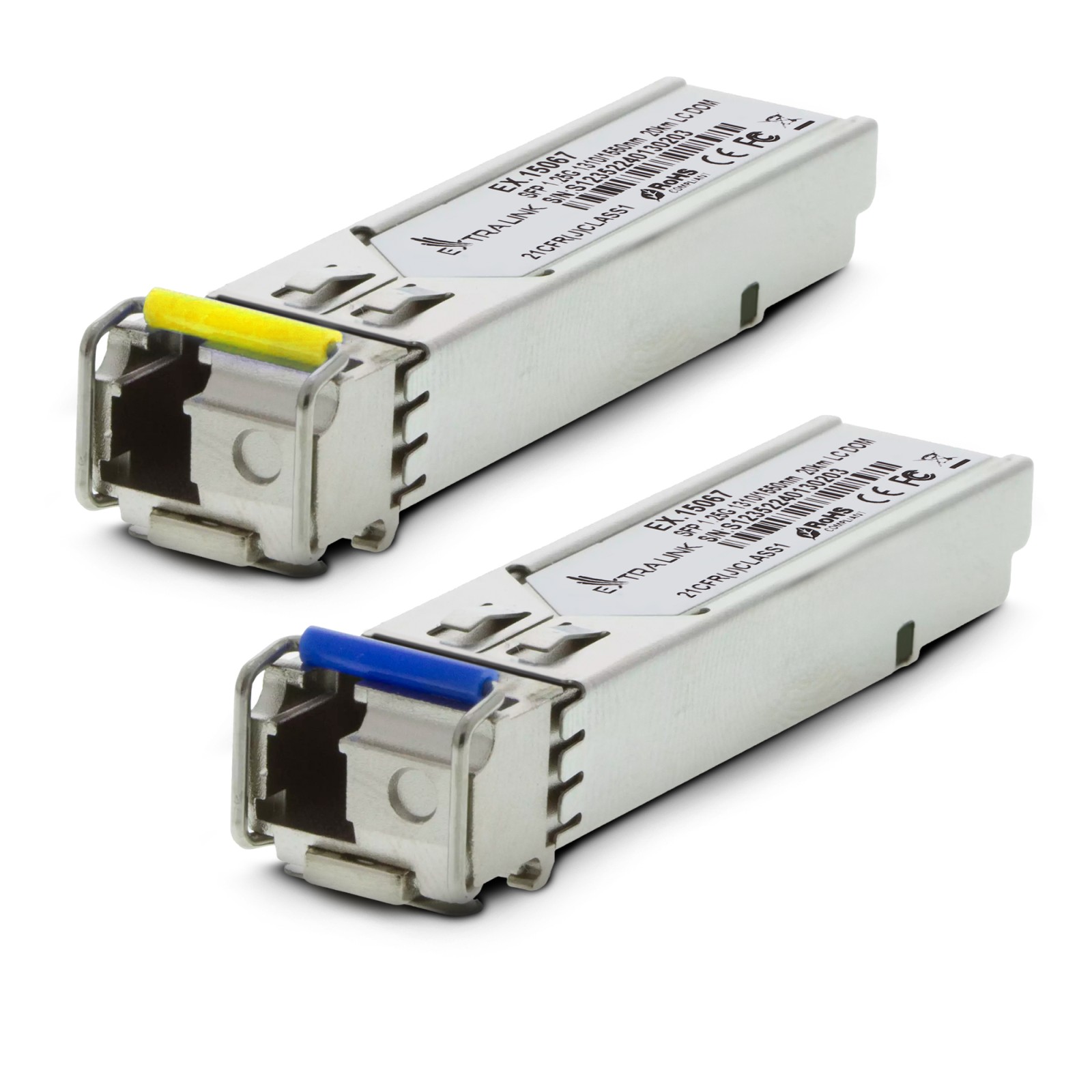 Extralink SFP 1.25G | Moduł SFP WDM | 1,25Gbps, 1310/1550nm, single mode, 20km, LC, DOM, para, dedykowane dla HP/Aruba
