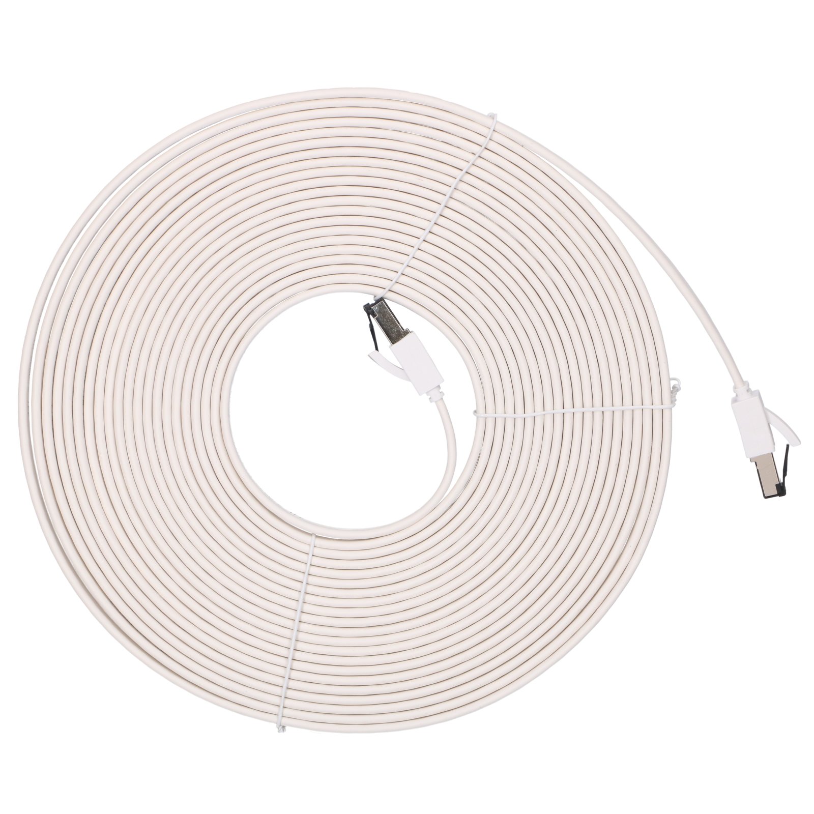 Extralink Kat.8 U/FTP 10m 40G Biały | Patchcord LAN | płaski, Miedź Kabel sieciowy skrętka