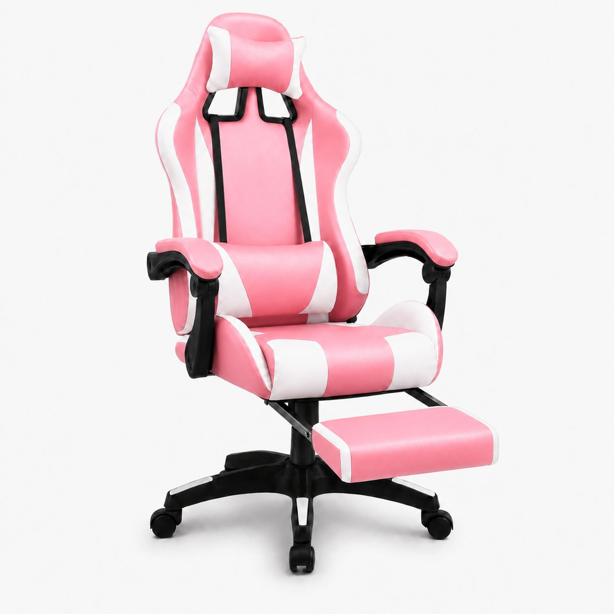 Extralink Gaming | Fotel gamingowy | biurowy, obrotowy, kubełkowy, różowo-biały, G-525