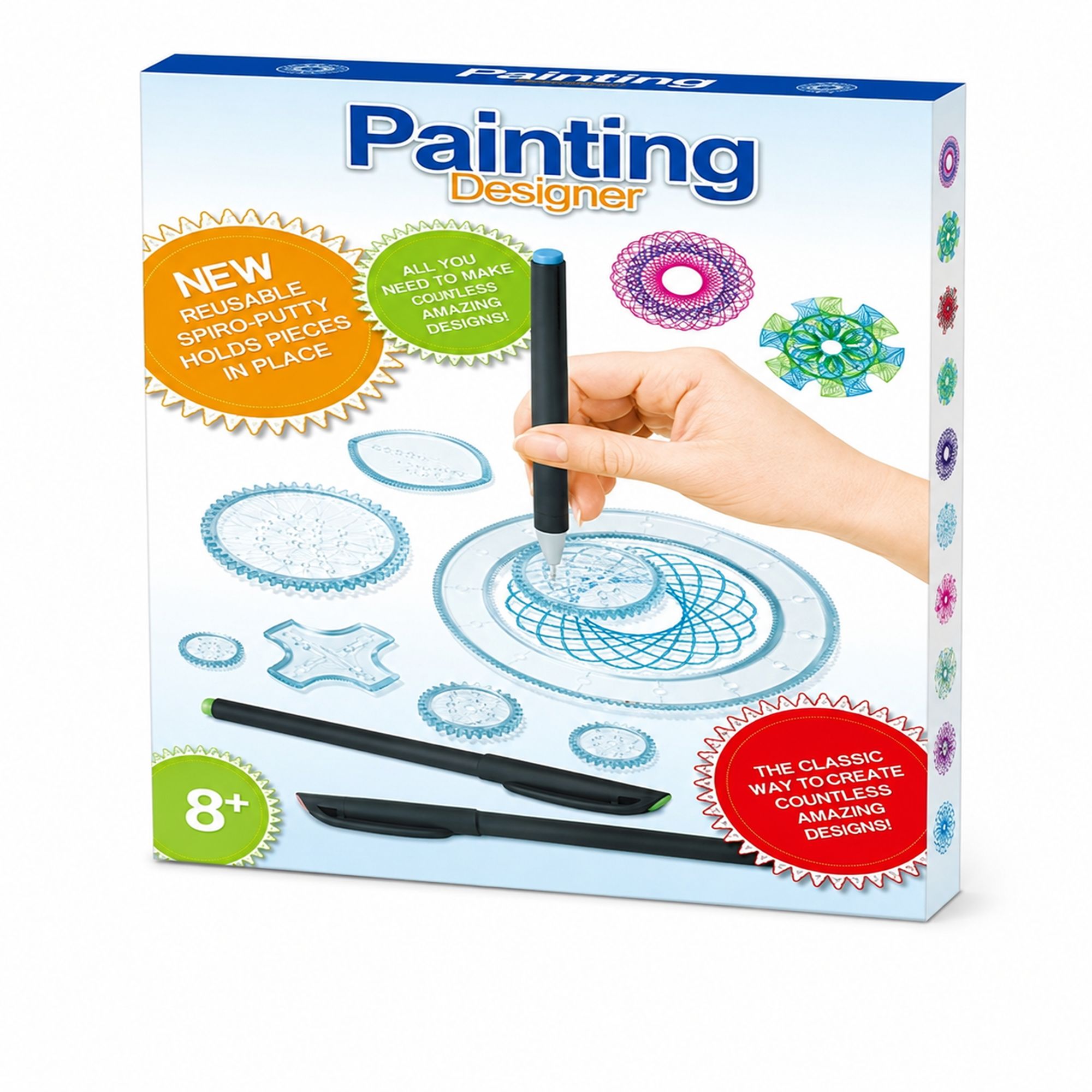 Extralink Toys | Spirograf dla dzieci, zestaw zabawek spiralnych do rysowania spirali, mandala, szablon do nauki rysowania | 26  elementów
