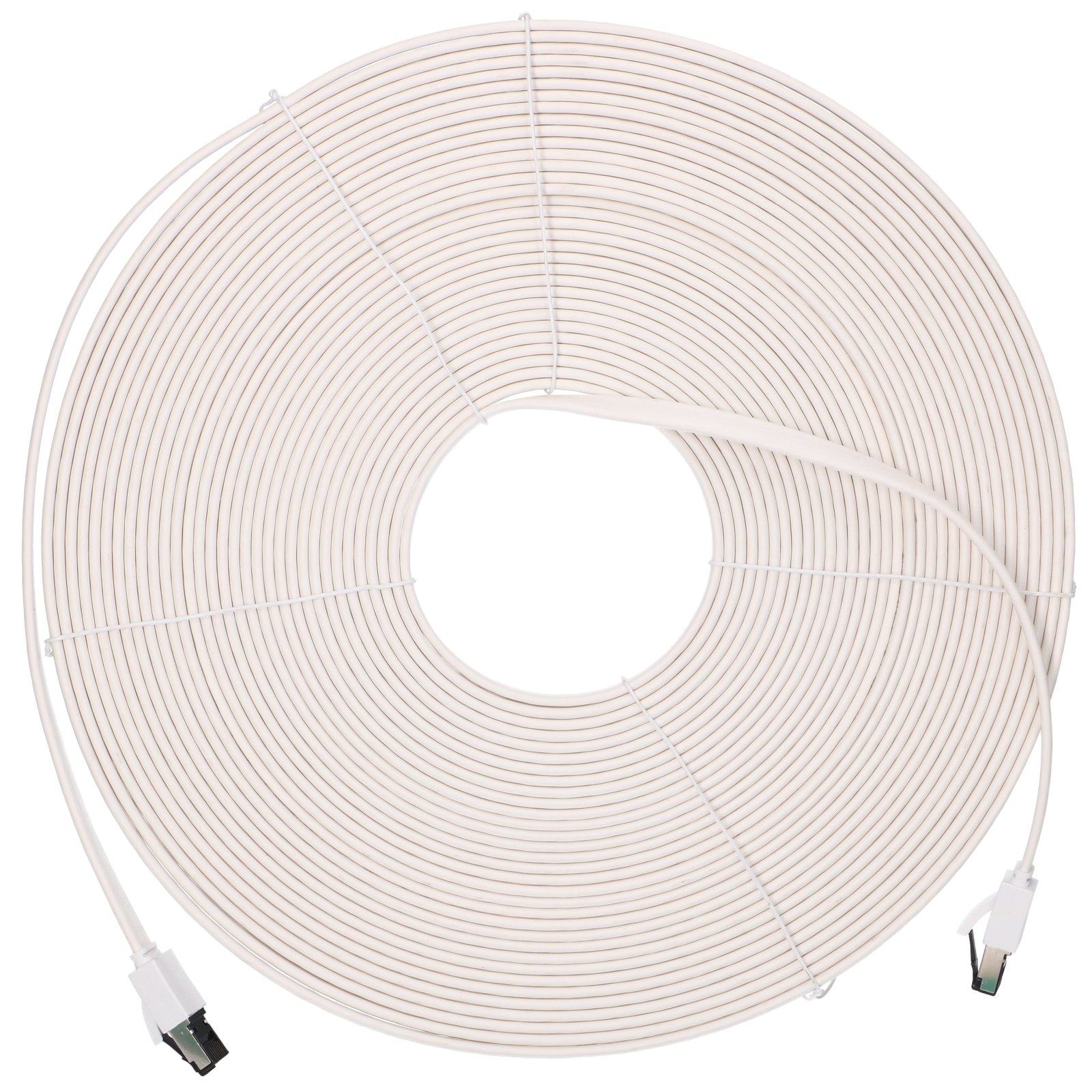 Extralink Kat.8 U/FTP 20m 40G Biały | Patchcord LAN | płaski, Miedź Kabel sieciowy skrętka