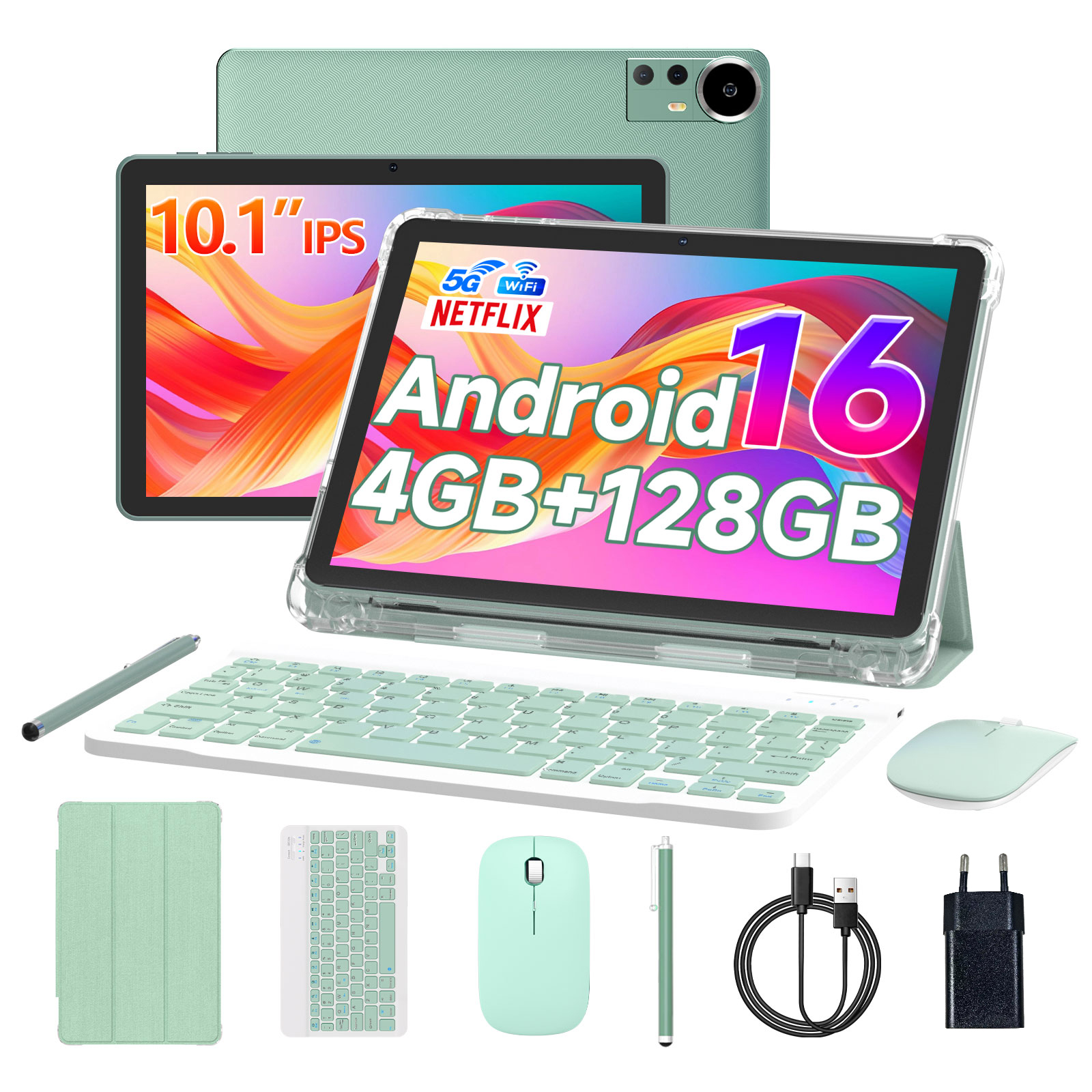 Extralink Tablet CP31 4GB RAM+128GB Zielony | Tablet | Android 15, 2Mpx+8Mpx, 6000mAh, 1280x800px, klawiatura, mysz, rysik