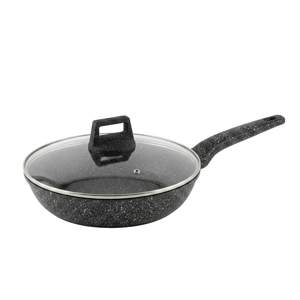 Extralink Home SF-1129-28CM | Patelnia teflonowa granitowa | Czarna, 3.1L, 28 cm