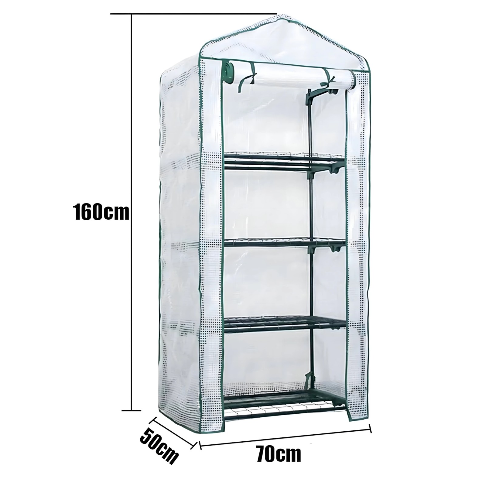 Extralink Home | Mini szklarnia balkonowa | ogrodowa 4 półki pionowa foliak 160x70x50 cm - obrazek 4