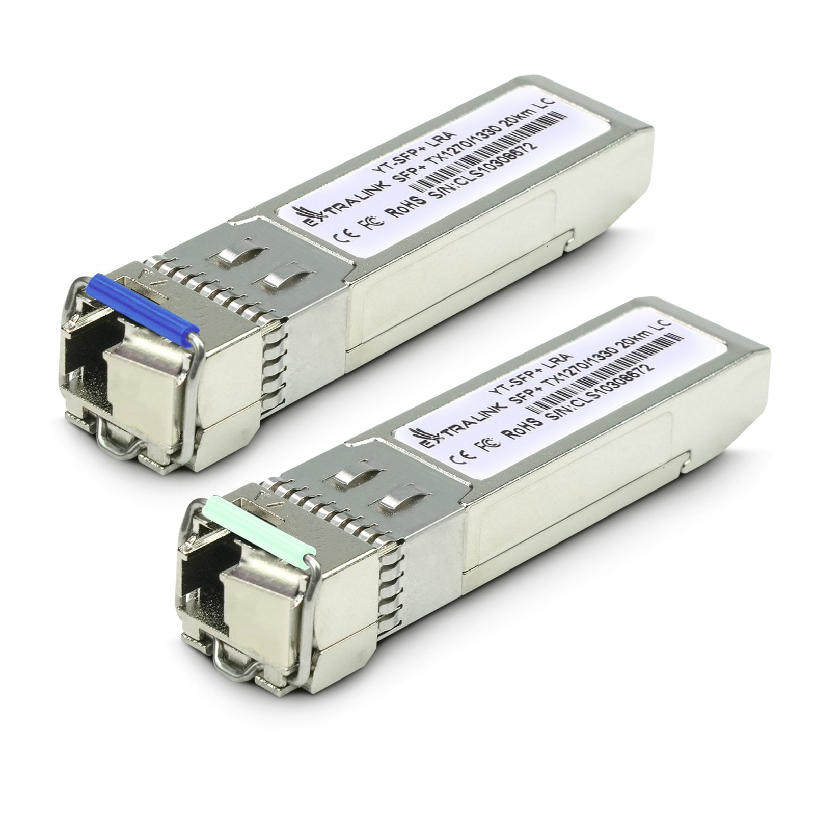 Extralink SFP+ 10G | Moduł SFP+ WDM | 10Gbps 1270/1330nm, single mode, 20km, LC, DOM, para