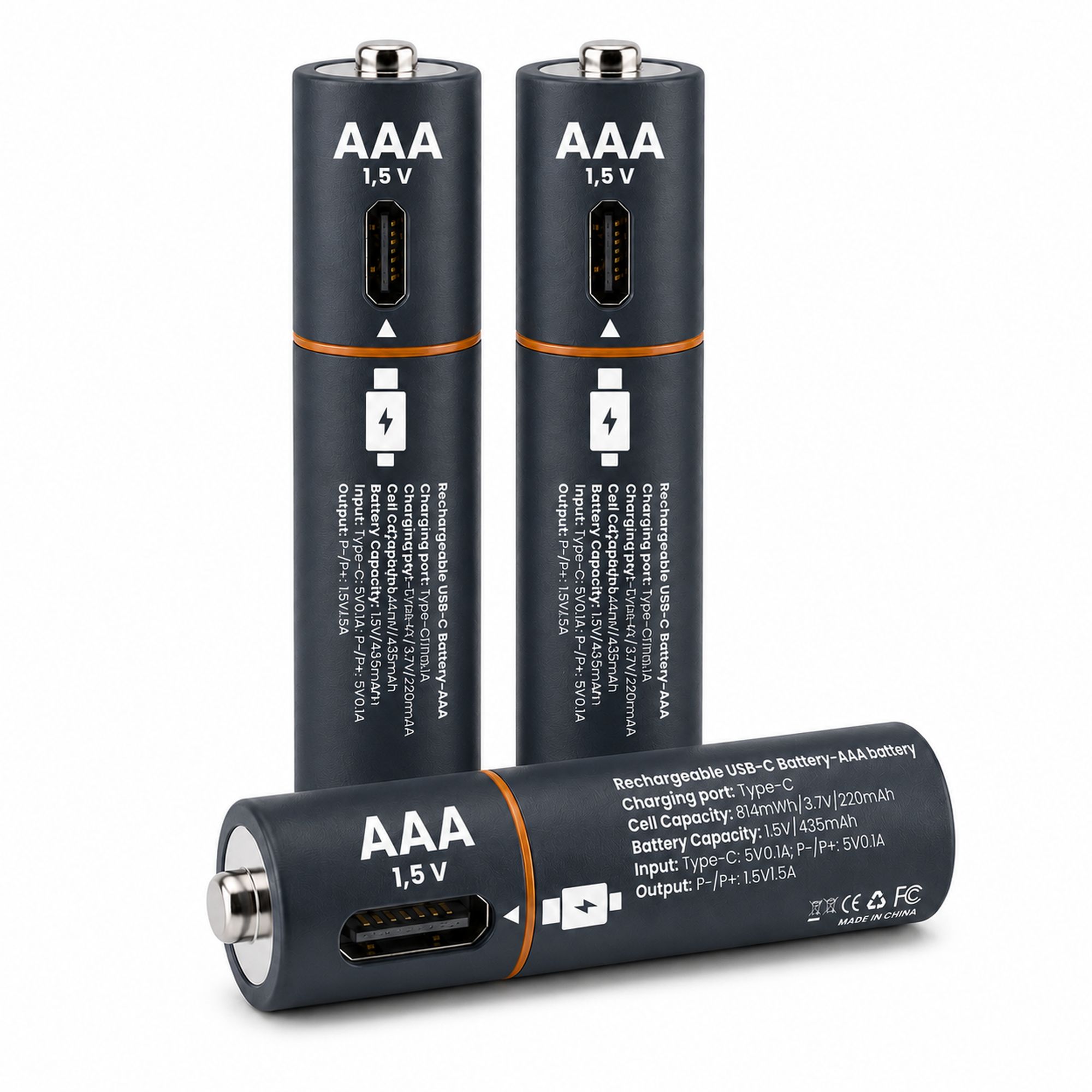 Extralink Smartlife AAA Set 4-pak | Akumulatorki baterie | ładowane USB-C, 1.5V, 435mAh
