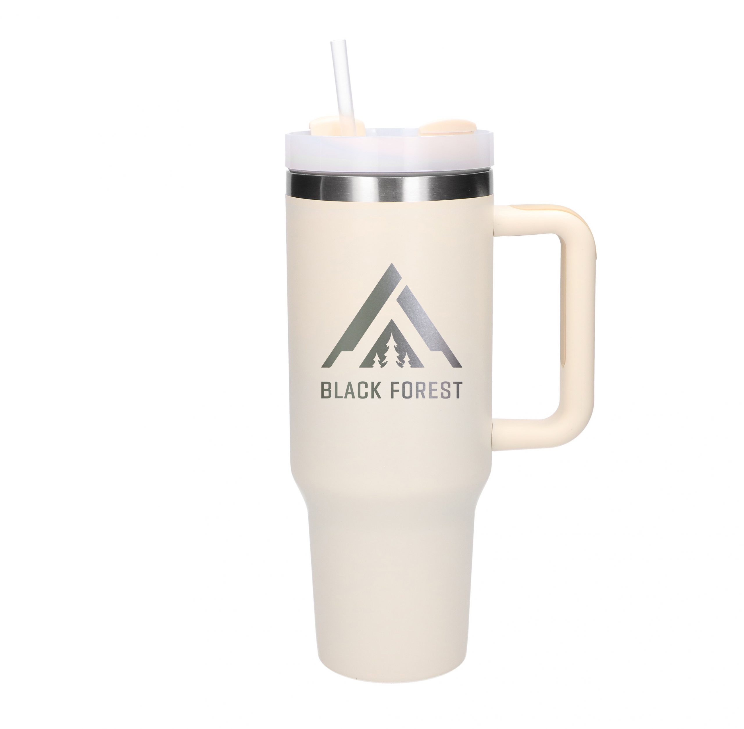 Black Forest | Kubek termiczny ze słomką | termos z uchwytem 1200ml beżowy