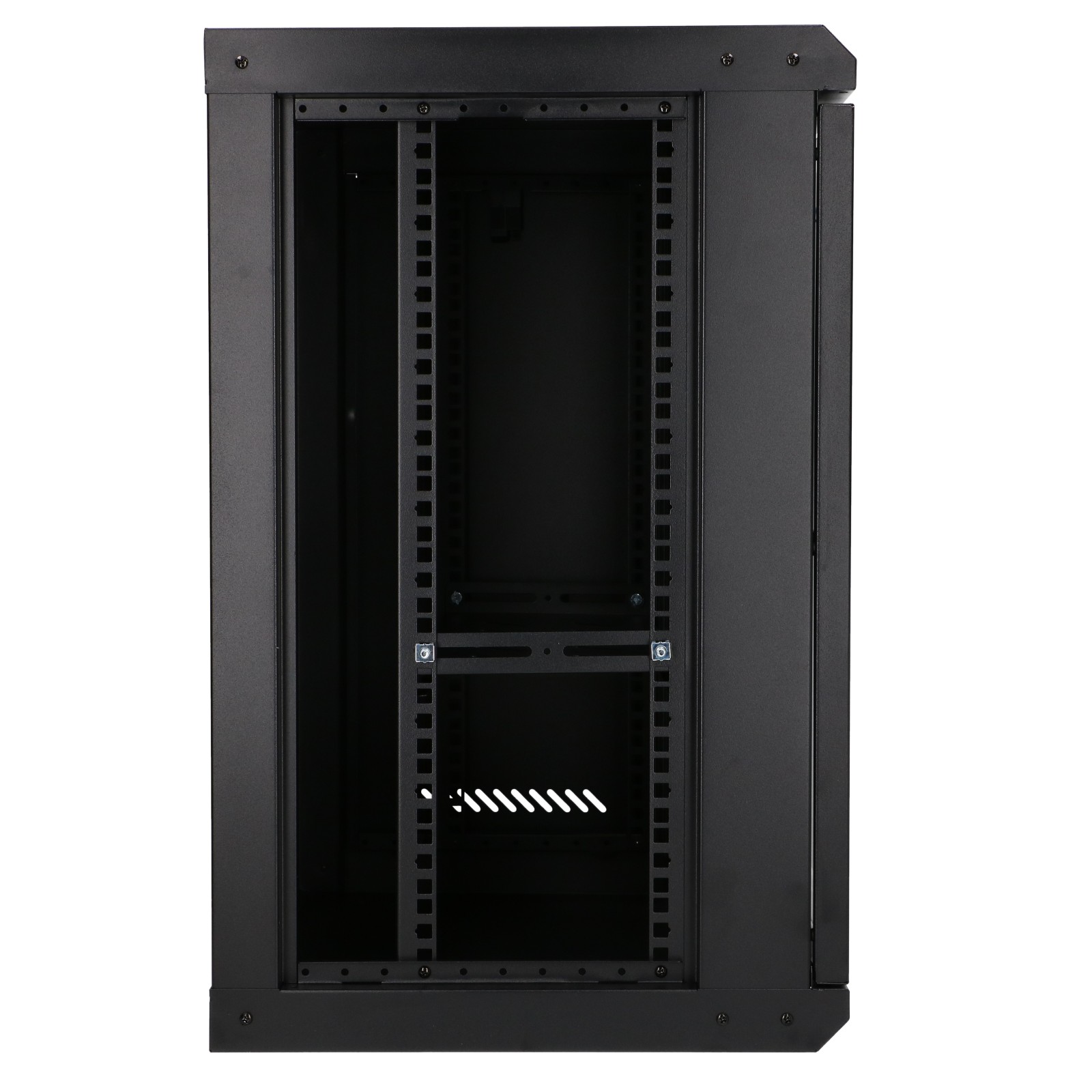 Extralink Lite 12U 530x400 Czarna | Szafa rack | montowana na ścianie, półka w zestawie - obrazek 4