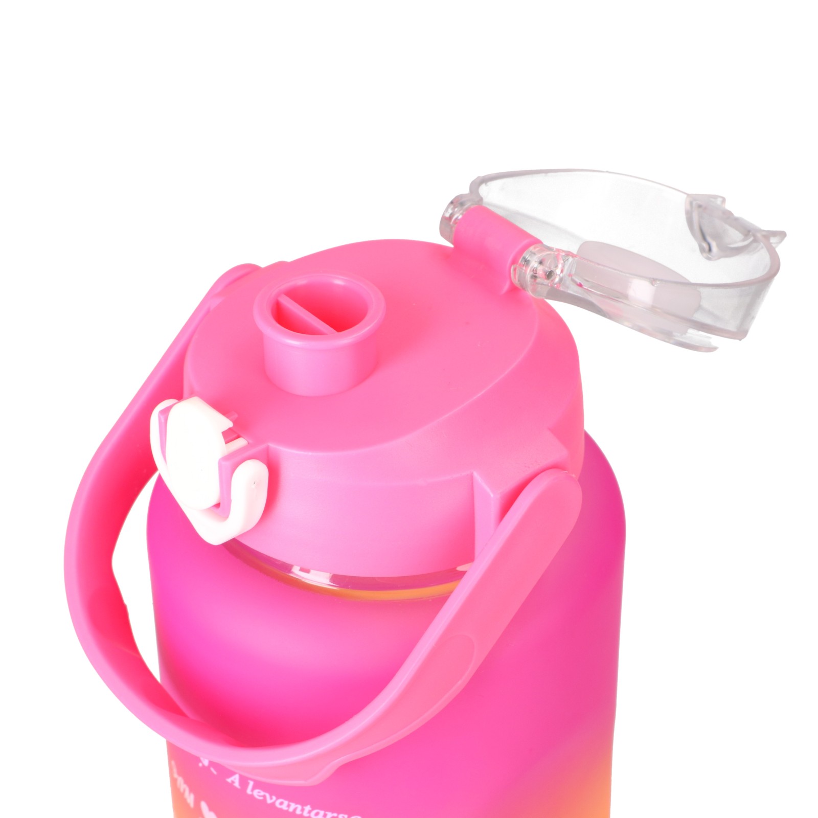 Extralink | Bidon motywacyjny 3w1 | zestaw, różowy-pomarańczowy, 2000ml+900ml+300ml - obrazek 4