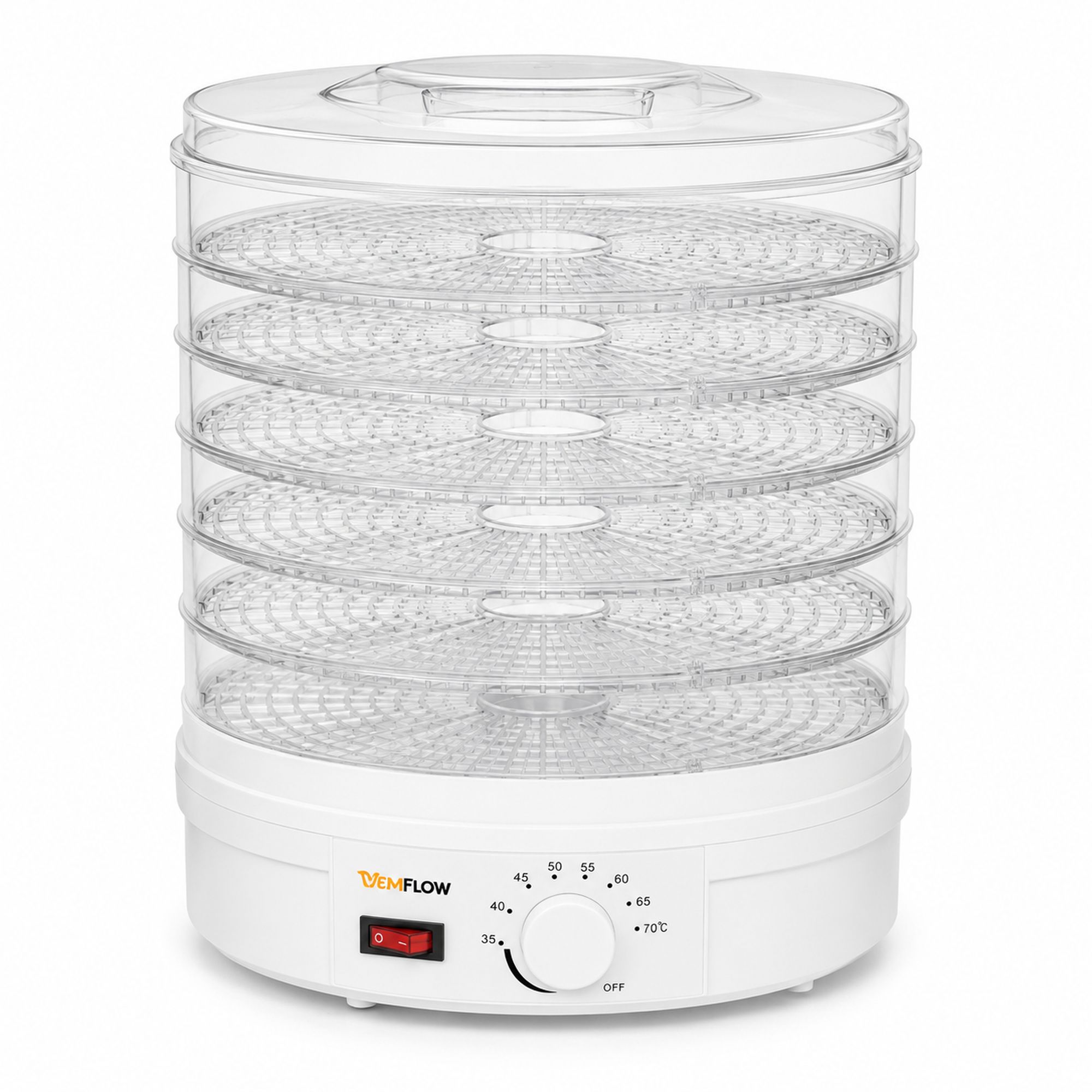 Extralink Home | Suszarka spożywcza do grzybów owoców warzyw | 500W + 6 sit 28cm, biała