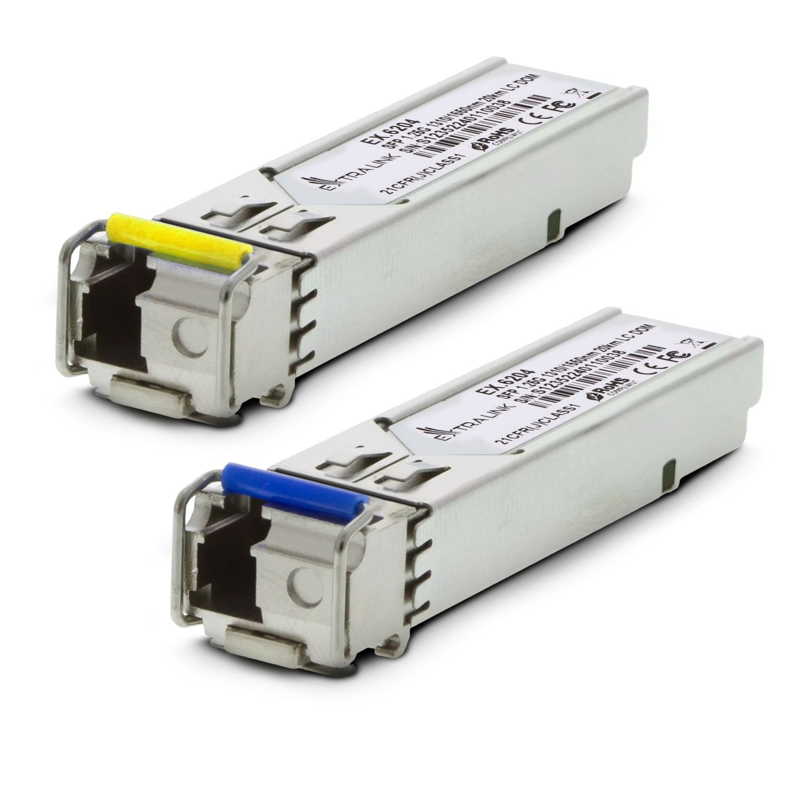 Extralink SFP 1.25G | Moduł SFP WDM | 1,25Gbps, 1310/1550nm, single mode, 20km, LC, DOM, para