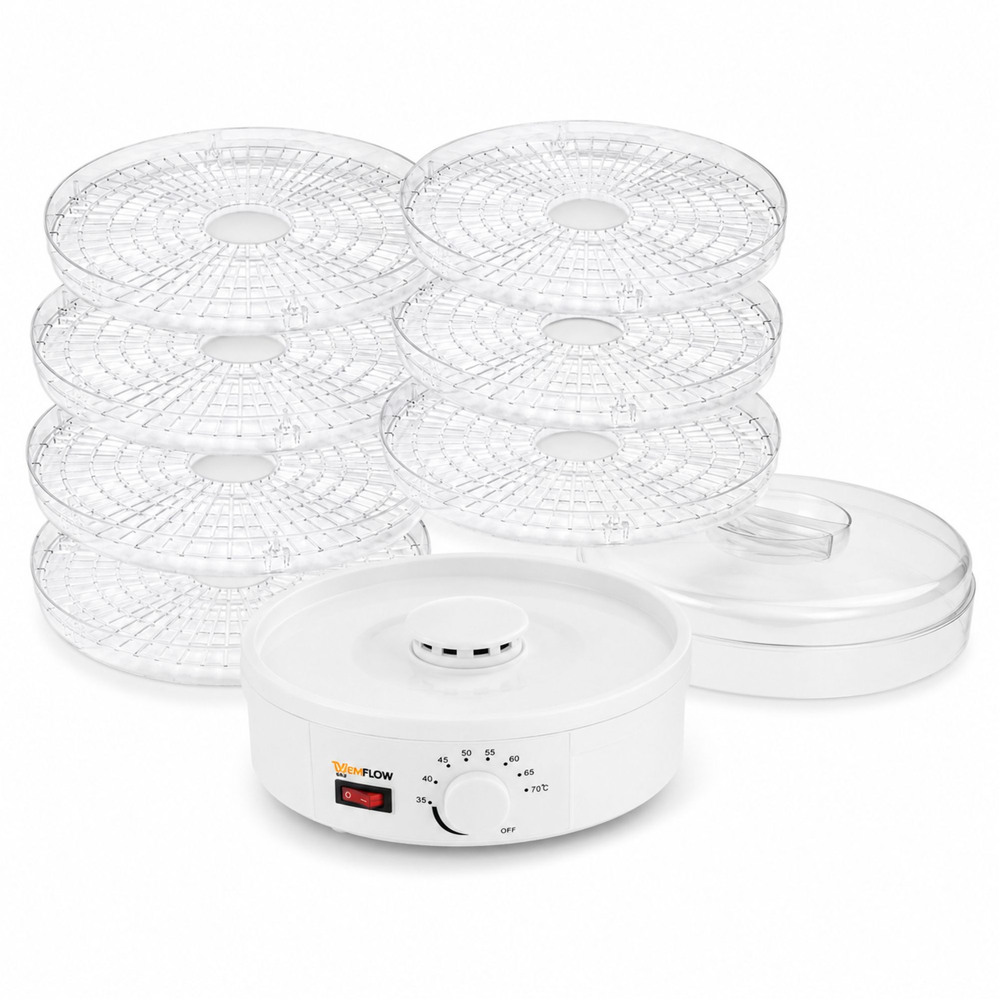 Extralink Home | Suszarka spożywcza do grzybów owoców warzyw | 500W + 6 sit 28cm, biała - obrazek 3