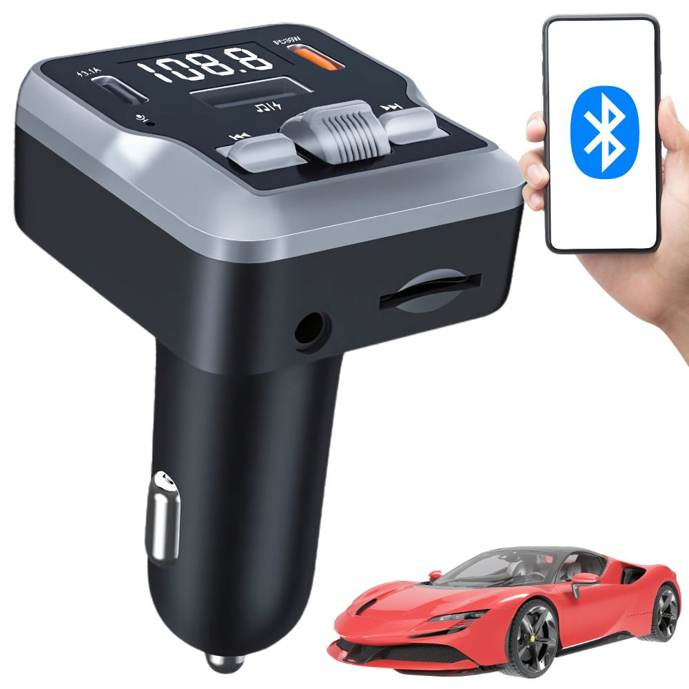 Extralink Smart Life | Transmiter FM do samochodu z funkcją ładowania | 2x USB-A, karta SD