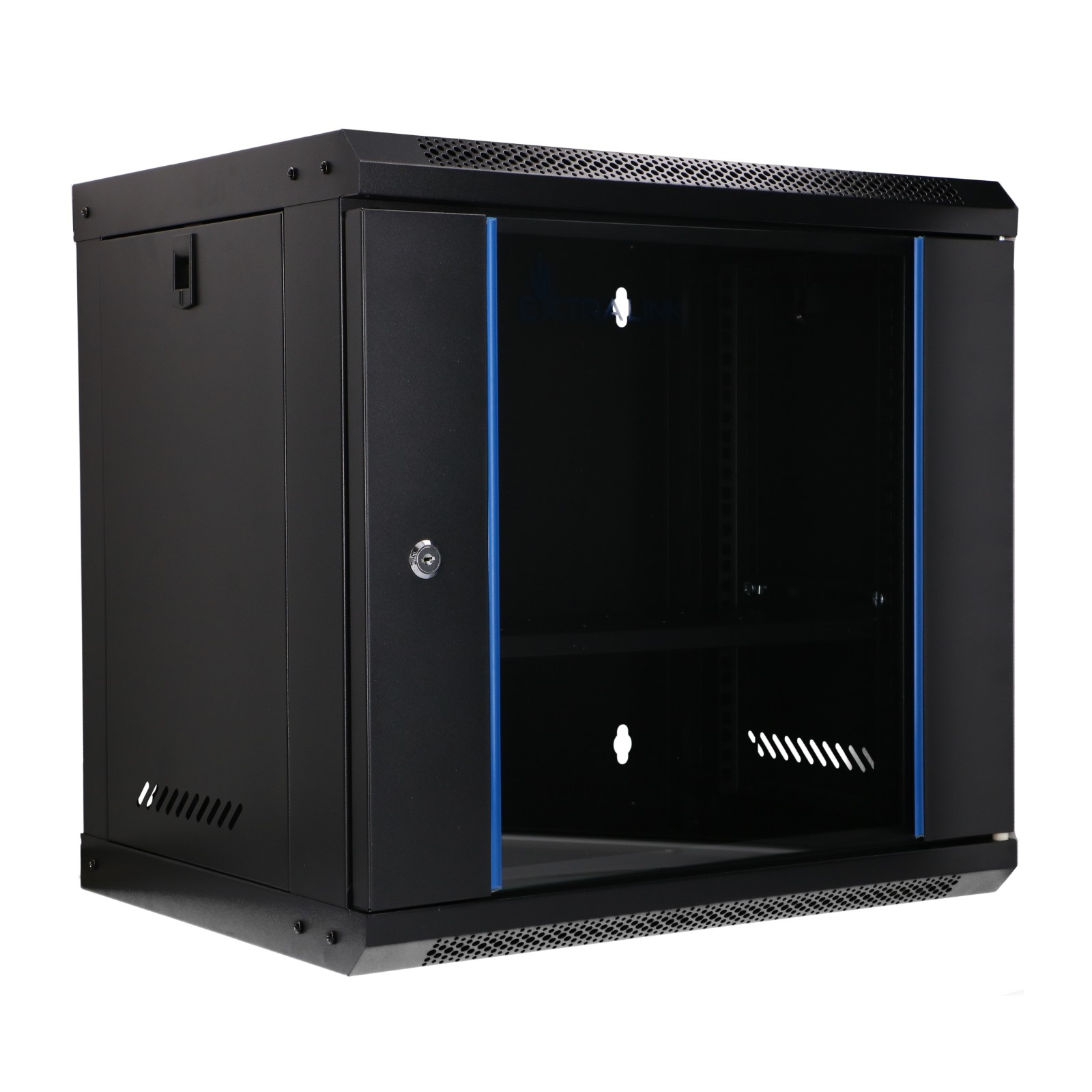 Extralink Lite 9U 530x400 Czarna | Szafa rack | montowana na ścianie, półka w zestawie - obrazek 5