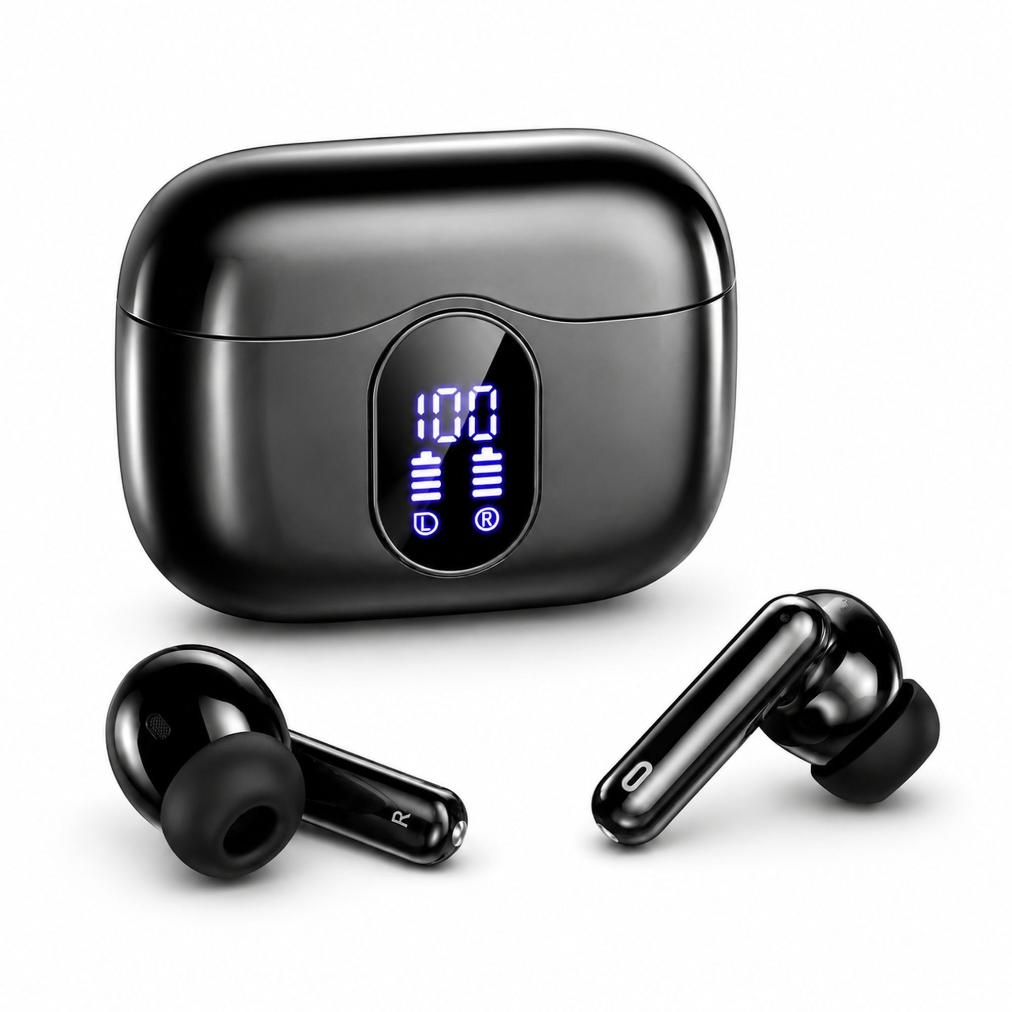 Extralink Lifestyle | słuchawki z wyświetlaczem Pixelbuds | Czarne - obrazek 3