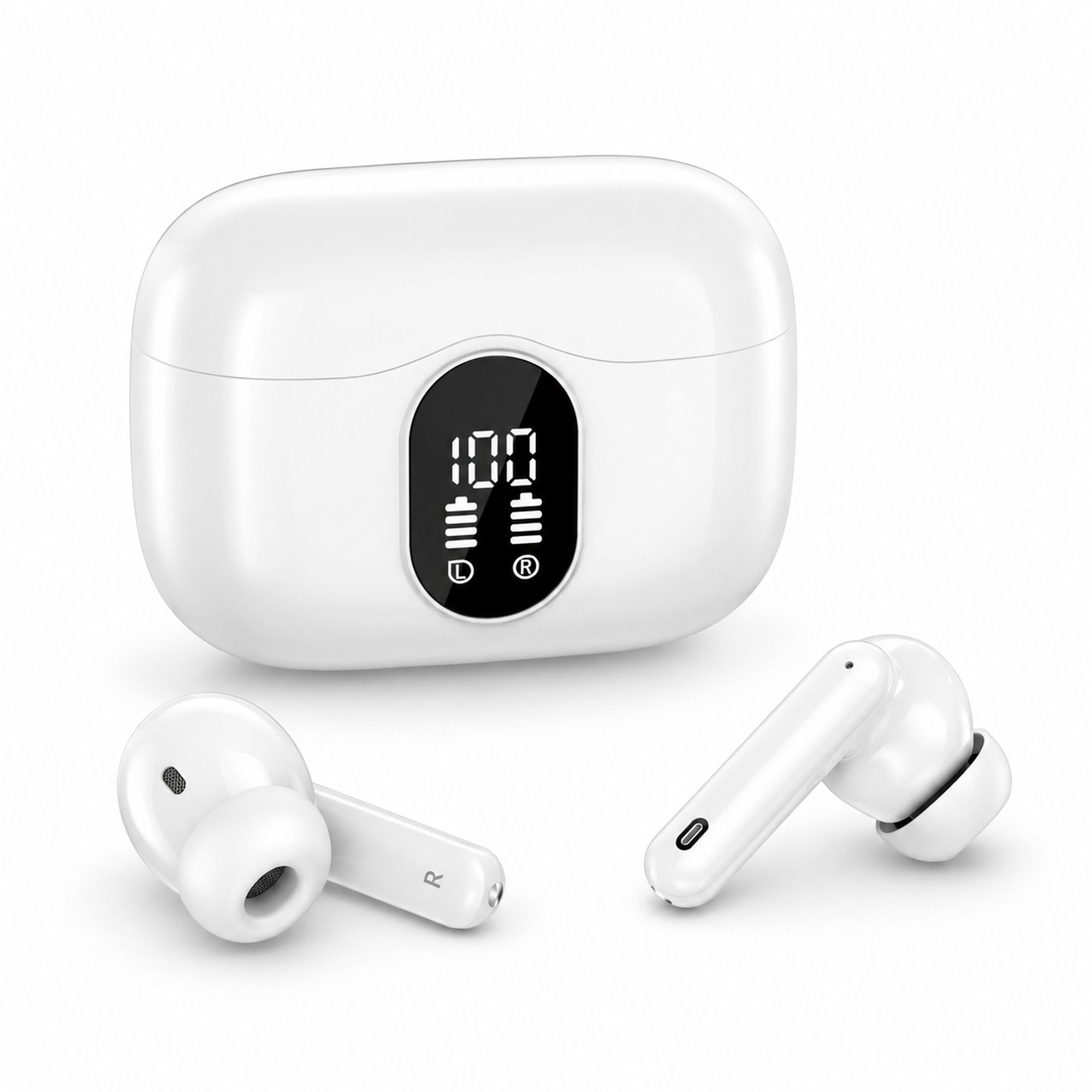 Extralink Lifestyle | słuchawki z wyświetlaczem Pixelbuds | Białe - obrazek 3